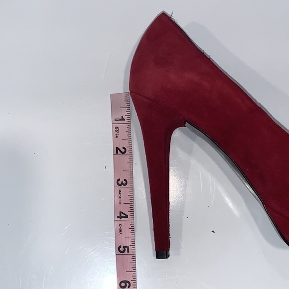 Stuart Weitzman Burgundy Red Suede Platform heels size 8M - Picture 14 of 16